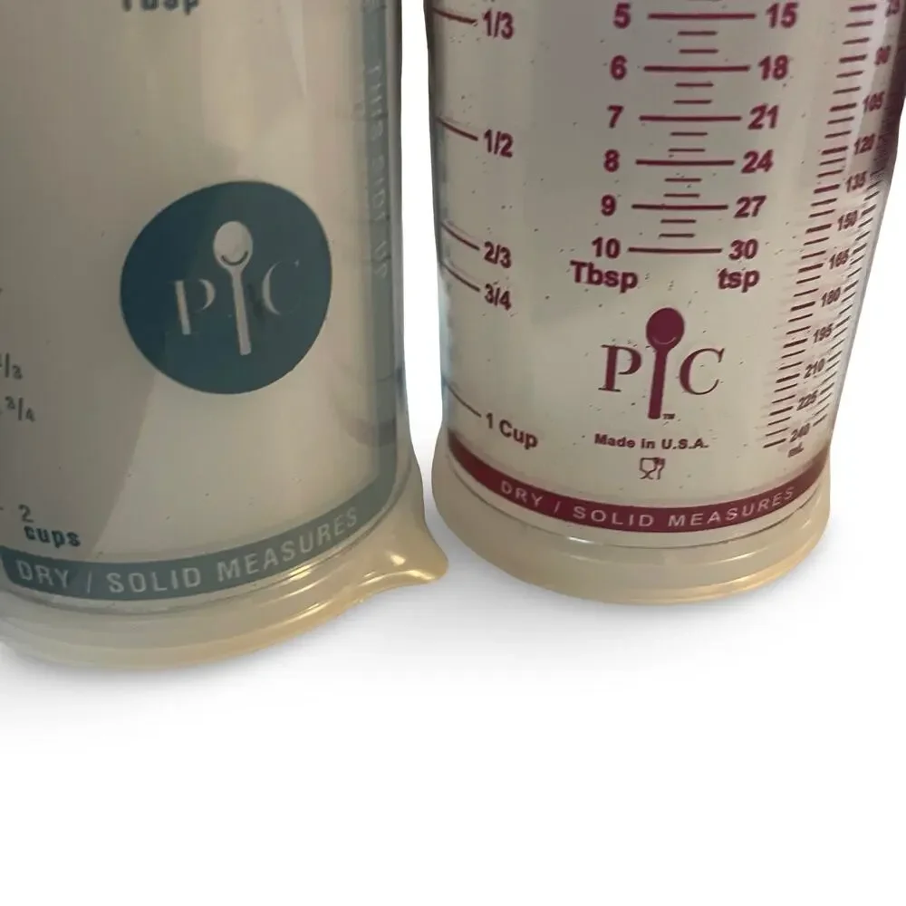 Pampered Chef Measure-All Cup Set of 2 Classic 2 C Mini 1 C Teal Blue 2236 2225